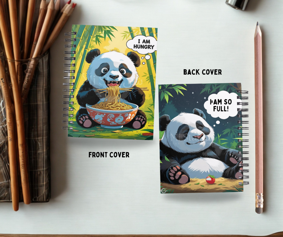 Panda Theme Spiral Notebook A4 Size (200 pages)