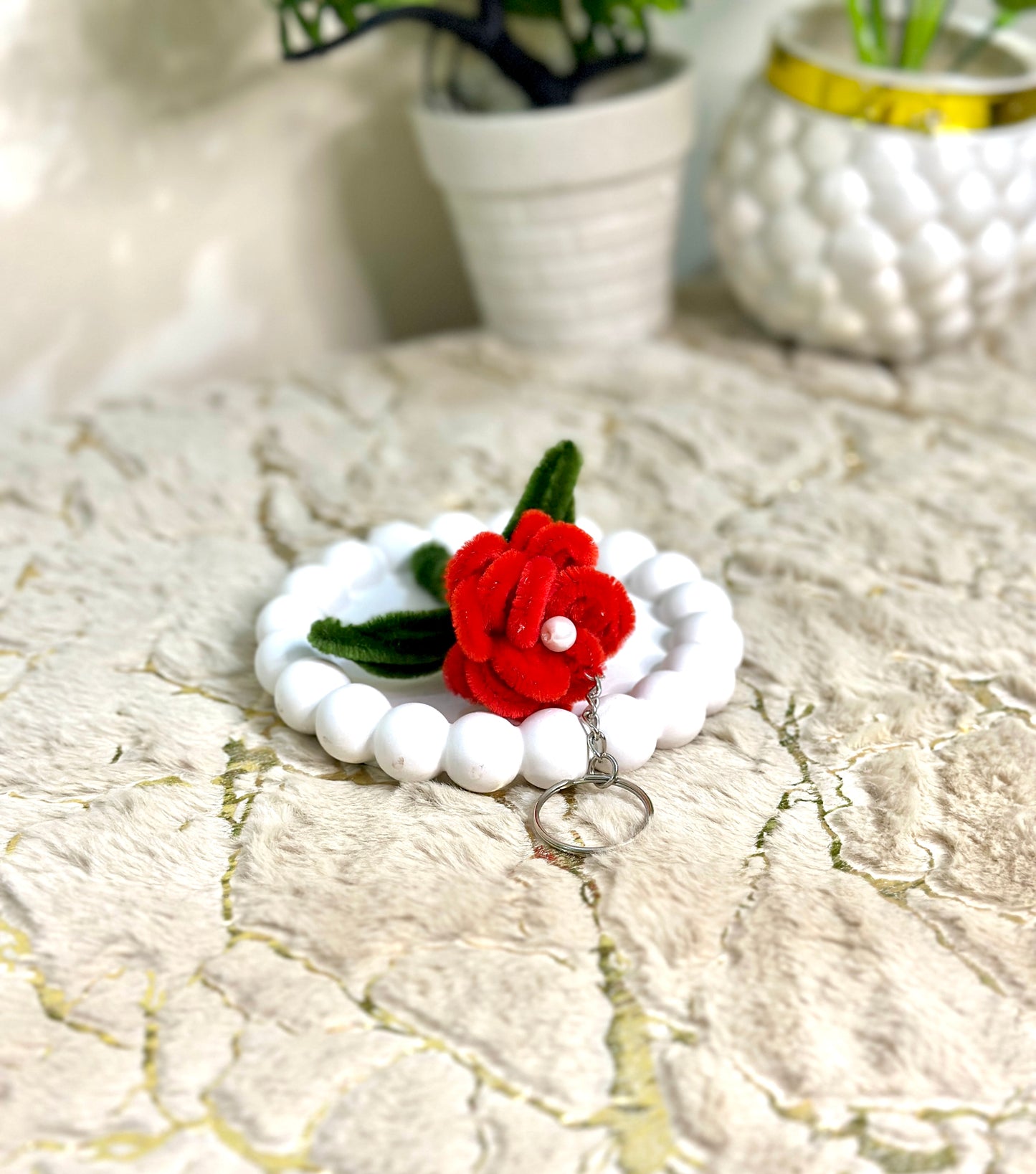 Velvet Charm Keychain – Handmade with Love