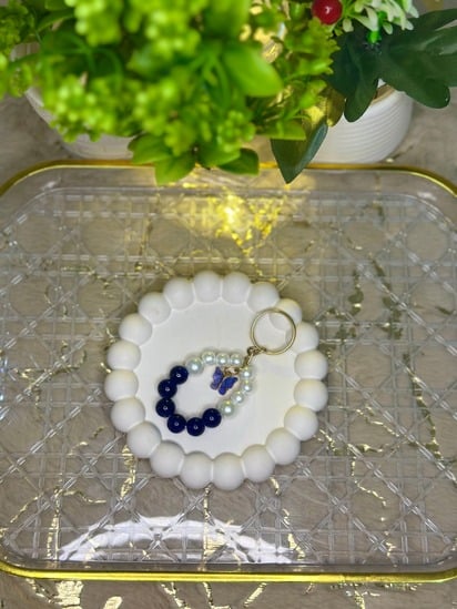 🦋 Handmade Butterfly Beaded Keychain