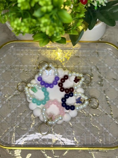 🦋 Handmade Butterfly Beaded Keychain