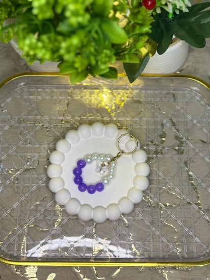 🦋 Handmade Butterfly Beaded Keychain