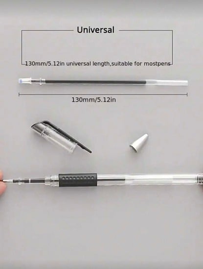 Imported Macaron Gel Pen ( Black color) with 1 Black and 1 Blue Refill