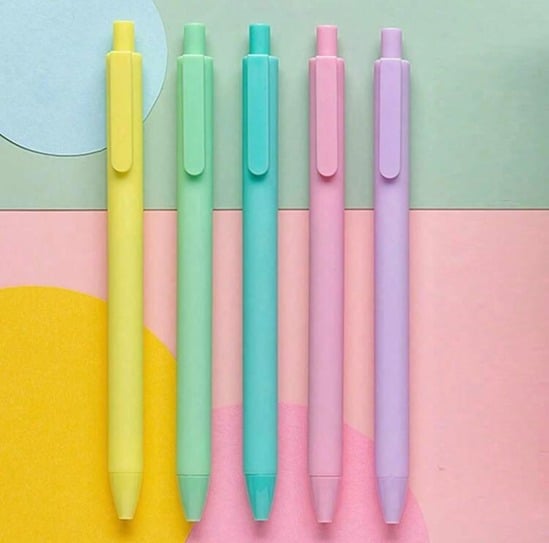 Imported Macaron Gel Pen ( Black color) with 1 Black and 1 Blue Refill