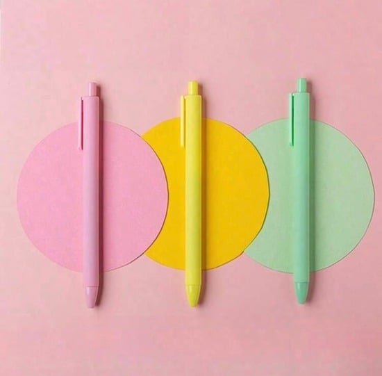 Imported Macaron Gel Pen ( Black color) with 1 Black and 1 Blue Refill